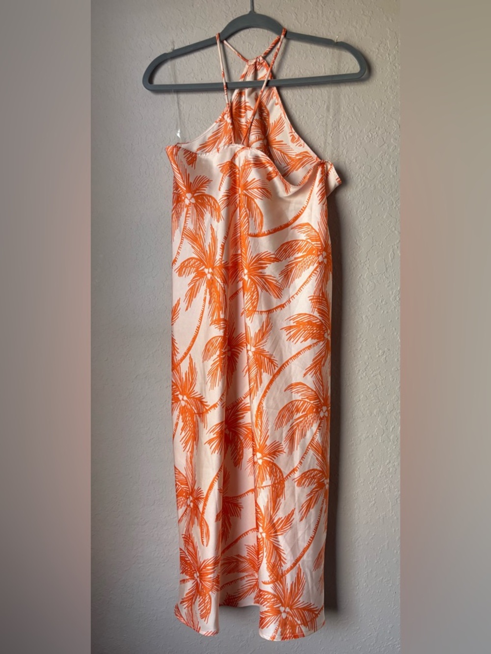 Alani Noelle Women’s One-Shoulder Orange Palm Print Midi Dress size M - Picture 6 of 10